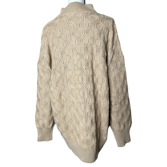 NEW Talbots Cable Knit Mockneck Sweater in Rattan Size 2X - Picture 3 of 6